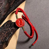 Taoist Bagua Yin-Yang Vermilion Red Rope Bracelet